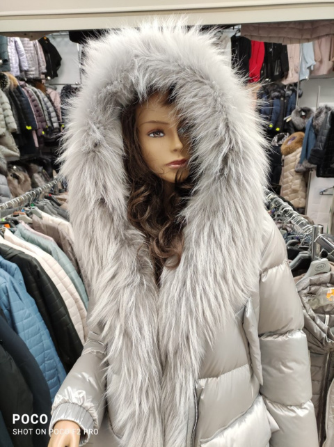 REWELACYJNY PŁASZCZ PUCHOWY PIĘKNY SREBRNY LIS HIT REWELACYJNY PŁASZCZ PUCHOWY PIĘKNY SREBRNY LIS HIT
