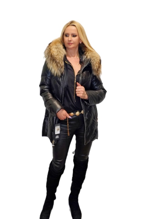 ELEGANCKA KURTKA ZIMOWA PIĘKNY NATURALNY JENOT PLUS SIZE (DUŻE ROZMIARY)