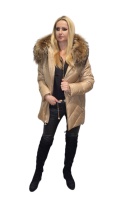 ELEGANCKA KURTKA ZIMOWA PIĘKNY NATURALNY JENOT PLUS SIZE (DUŻE ROZMIARY)