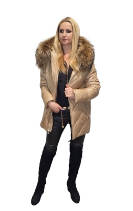 REWELACYJNY PŁASZCZ PUCHOWY PIĘKNY SREBRNY LIS HIT