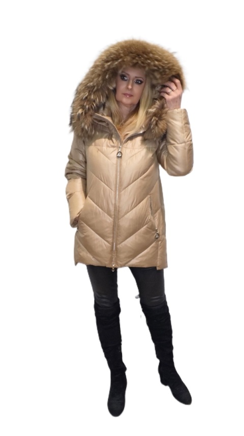 ELEGANCKA KURTKA ZIMOWA PIĘKNY NATURALNY JENOT PLUS SIZE (DUŻE ROZMIARY)